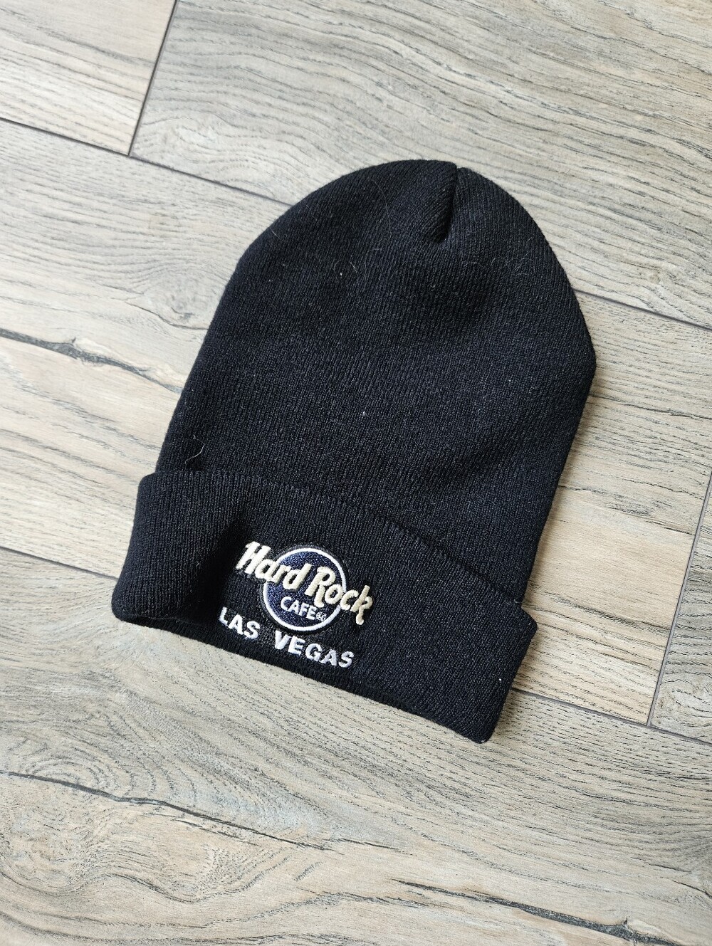 Hard Rock Cafe Black Beanie with Embroidered Las Vegas Logo